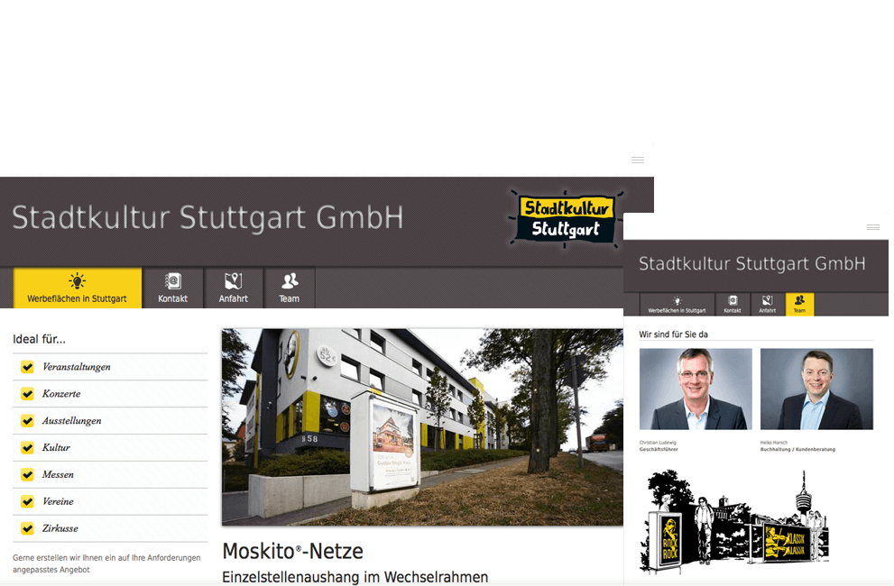 Tablet Ansicht: Stadtkultur Stuttgart GmbH